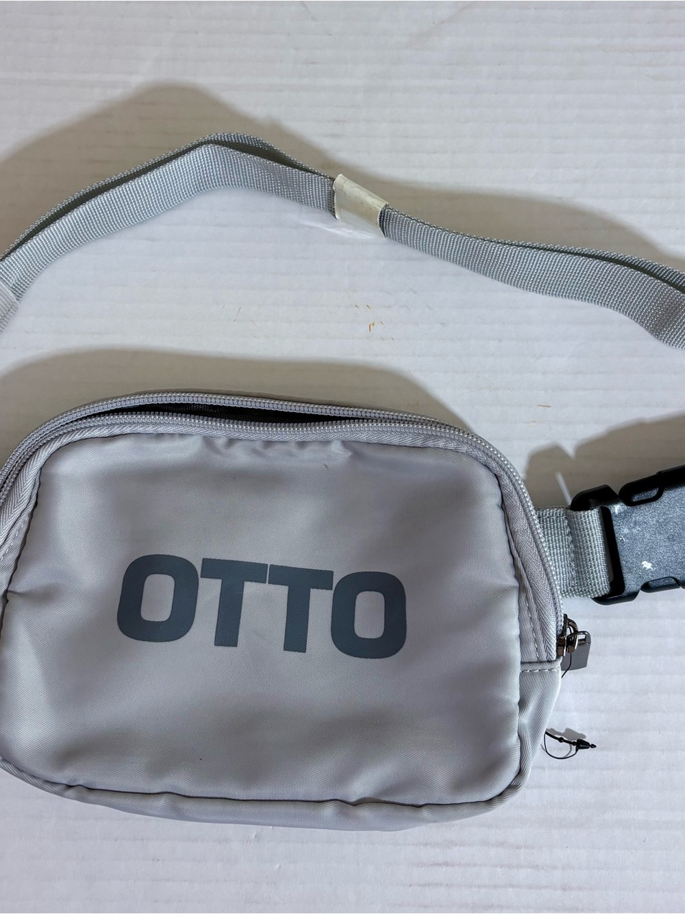 OTTO Light Gray Men's Belt Bag with Dark Gray Logo